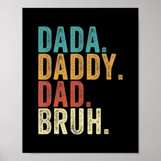 Vintage Retro Father's Day Outfit Dada Daddy Dad Poster