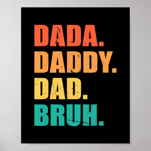 Vintage Retro Father's Day Outfit Dada Daddy Dad Poster