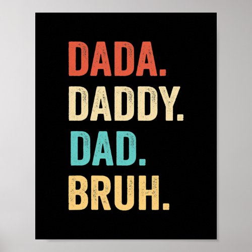 Vintage Retro Fathers Day Outfit Dada Daddy Dad Poster