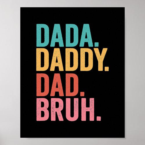 Vintage Retro Fathers Day Outfit Dada Daddy Dad Poster