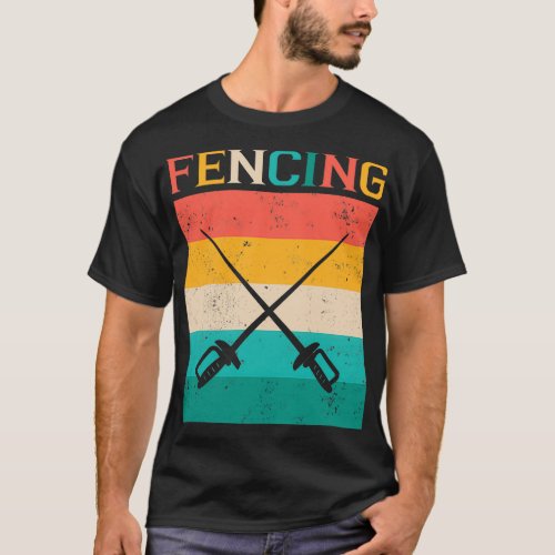 Vintage Retro Fencing Sword T_Shirt