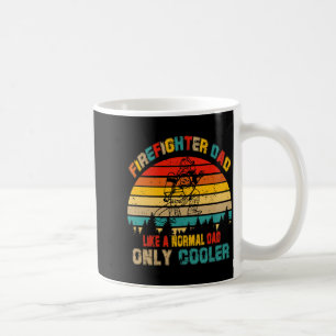 Vintage retro firefighter dad like a normal dad  coffee mug