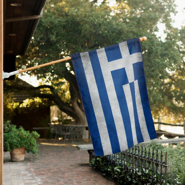 Vintage retro Flag of Greece (In SItu)