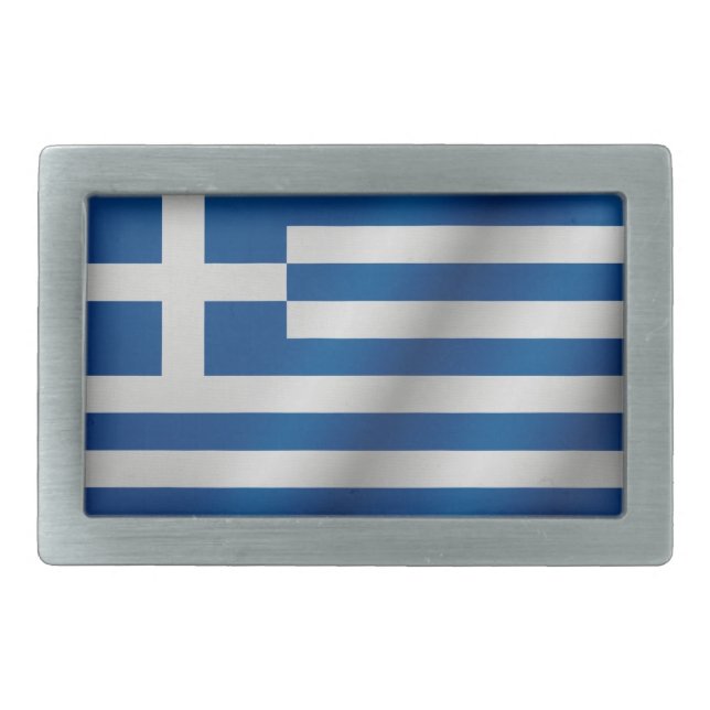 Vintage retro Flag of Greece Belt Buckle (Front)