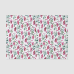 Vintage Retro Flamingo Pink White Decoupage Tissue Paper
