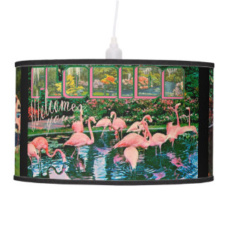 Vintage Retro Flamingo Postcard Lamp