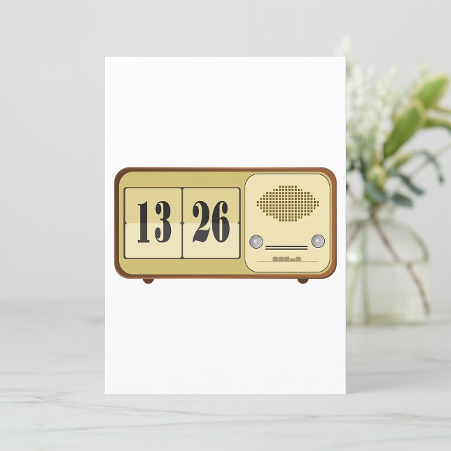 Vintage Retro Flip Clock Radio Invitation (Creator Uploaded)