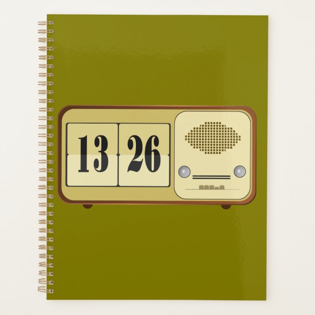 Vintage Retro Flip Clock Radio Planner (Front)