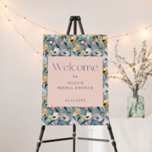 Vintage Retro Floral Bridal Shower Welcome