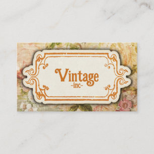 vintage retro floral design business card