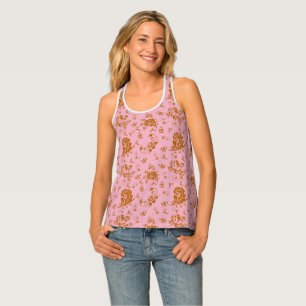 Vintage Retro Floral Pattern Casual Women's Tank Top
