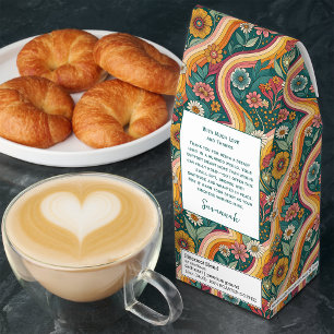 Vintage Retro Floral Thank You Roast Coffee