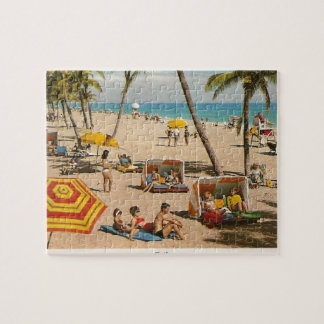 Vintage Retro Florida Beach Travel Jigsaw Puzzle