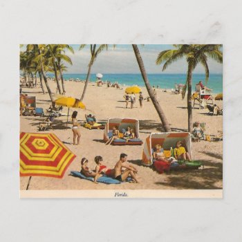 Vintage Retro Florida Beach Travel Postcard by ZazzleArt2015 at Zazzle