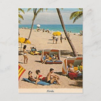 Vintage Retro Florida Beach Travel Postcard by ZazzleArt2015 at Zazzle