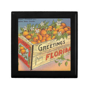 Vintage Retro Florida Oranges Keepsake Box