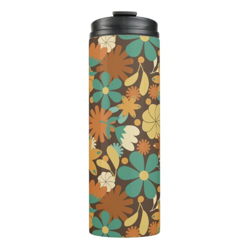 Vintage Retro Flower Power Thermal Tumbler