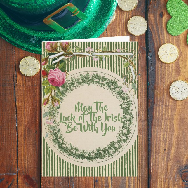 Vintage Retro Flower St Patrick's Day Card (Creator Uploaded)