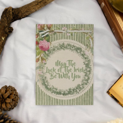 Vintage Retro Flower St Patrick's Day Postcard