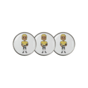 vintage retro football player black yellow simple golf ball marker