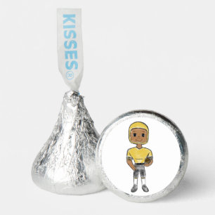 vintage retro football player black yellow simple hershey®'s kisses®