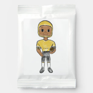 vintage retro football player black yellow simple margarita drink mix