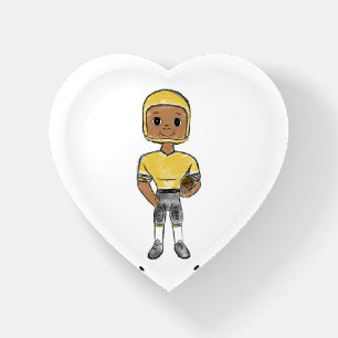 vintage retro football player black yellow simple  paperweight