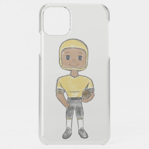 vintage retro football player black yellow simple iPhone 11 pro max case