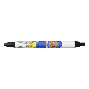 vintage retro football player blue yellow simple pen