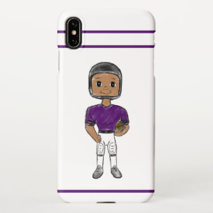 vintage retro football player purple black simple iPhone XS max case