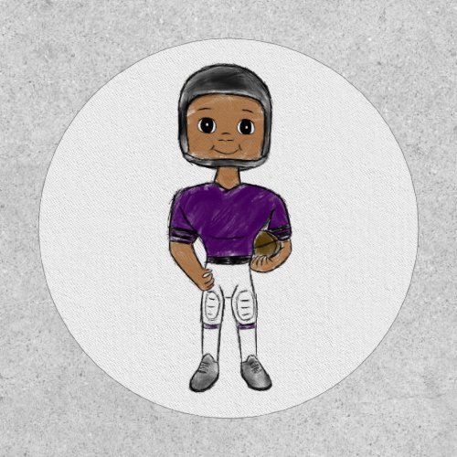 vintage retro football player purple black  simple patch