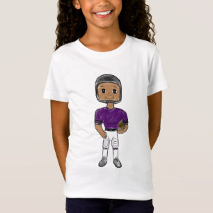 vintage retro football player purple black  simple T-Shirt