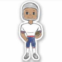 vintage retro football player red blue gray simple