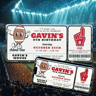 Vintage Retro Football Ticket Sport Birthday Party Invitation