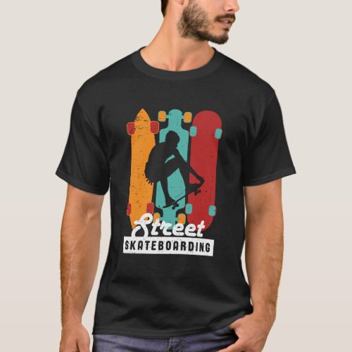 Vintage Retro Freestyle Street Skateboarding Skate T_Shirt