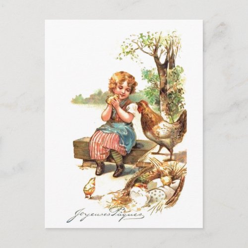 Vintage Retro French Easter Card