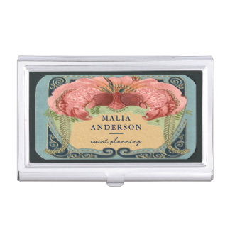 Vintage Retro French Floral Art Nouveau Frame Business Card Case