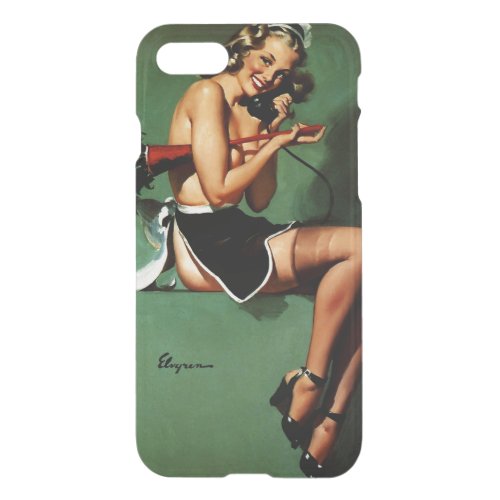 Vintage Retro French Maid Pinup Girl iPhone SE87 Case