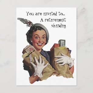 Vintage Retro fun Retirement Party Invitations