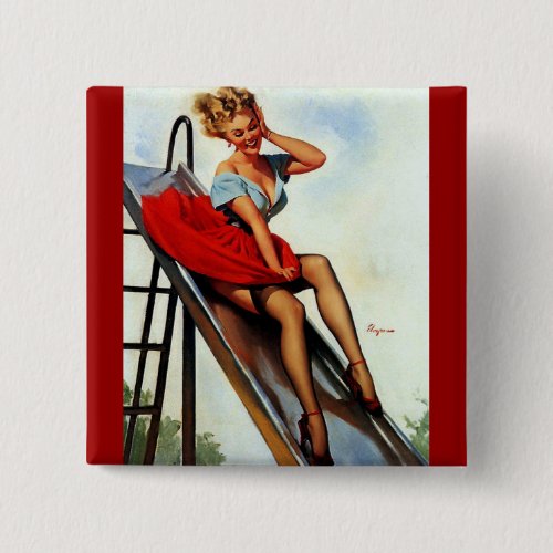 Vintage Retro Fun Slide Pin Up Girl