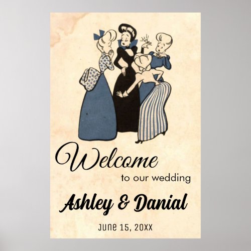 Vintage Retro Funny Comic Book Proposal Wedding Poster