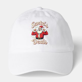 Vintage Retro Funny Santa Flexing Christmas Deals Trucker Hat