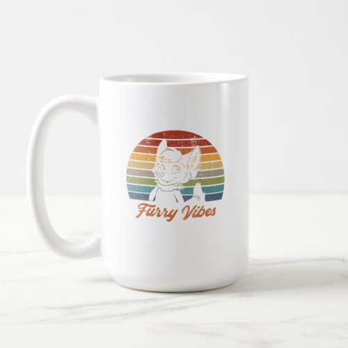 Vintage Retro Furry Fibes Fandom Fursuiter Gift Coffee Mug