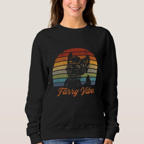 Vintage Retro Furry Fibes Fandom Fursuiter Gift Sweatshirt