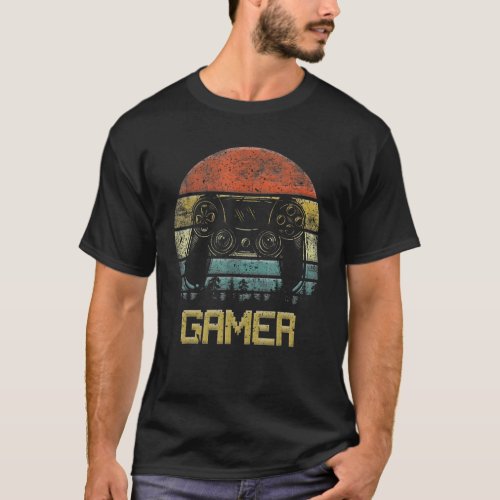 Vintage Retro Gamer Video Game Player Boys Teens M T_Shirt