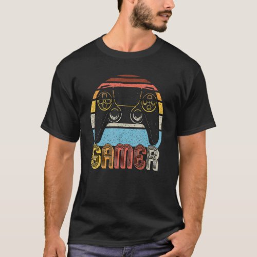 Vintage Retro Gamer Video Game Player Boys Teens M T_Shirt