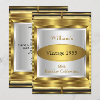 Vintage Retro Gatsby Deco 60th Birthday Party Invitation