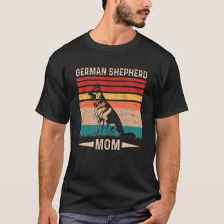 Vintage Retro German Shepherd Mom Mother's Day T-Shirt