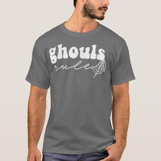 Vintage Retro Ghouls Rule Funny Halloween Outfit C T-Shirt