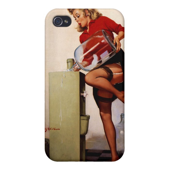 Vintage Retro Gil Elvgren Office Pinup Girl Cover For iPhone 4